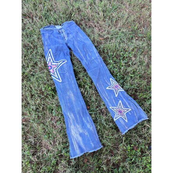 RARE Vintage 90s JNCO LOW Rise Flare Jeans size 5 - Picture 1 of 8